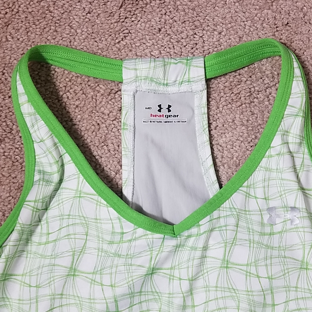 Under Armour green and white bra Shelf tan… - Picture 2 of 8
